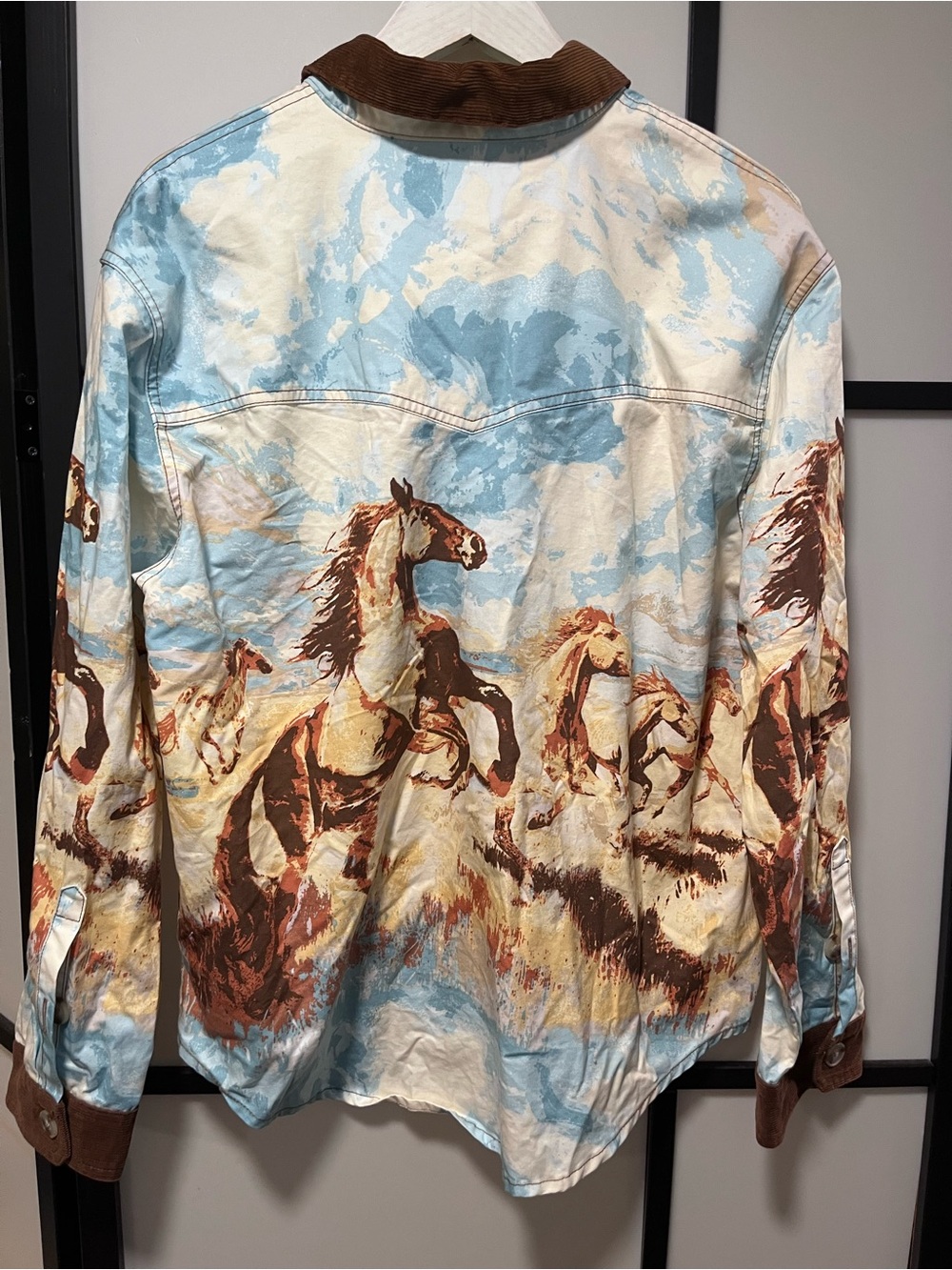 NWT Urban Outfitters BDG Dru Printed Twill Chore Shacket Wild Horses XL - Picture 8 of 9